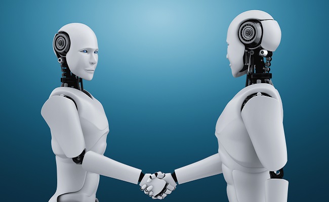 3drenderinghumanoidrobothandshaketocollaboratefuturetechnologydevelopment