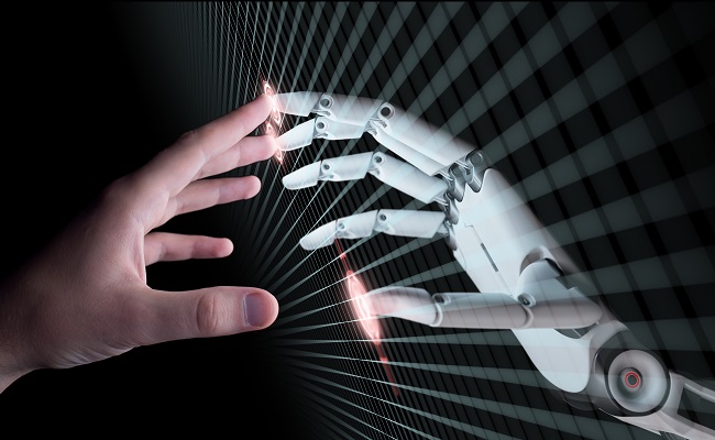 handsofrobotandhumantouching-virtualrealityorartificial